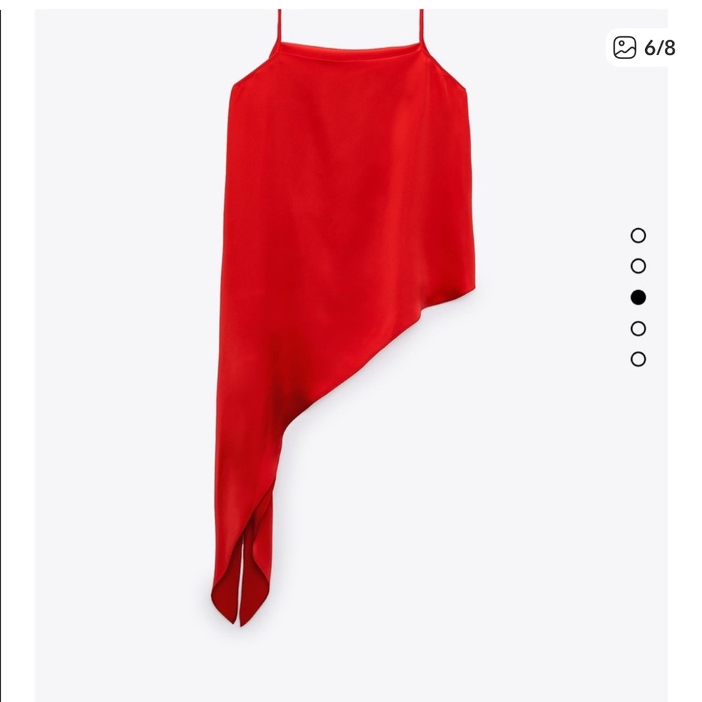 Zara Vibrant Red Asymmetrical Top